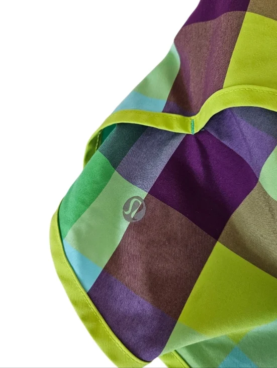 Lululemon athletica Speed Up  Lime Plaid Active Shorts - Picture 5 of 9